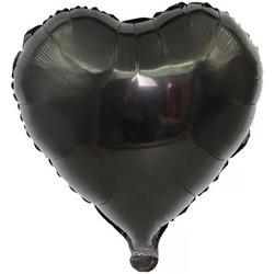 Folieballon hart | Zwart | 18 inch | 45 cm | DM-products